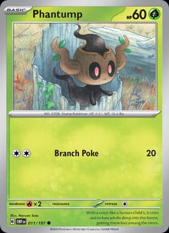Phantump 011/197 Common – Obsidian Flames Pokémon card