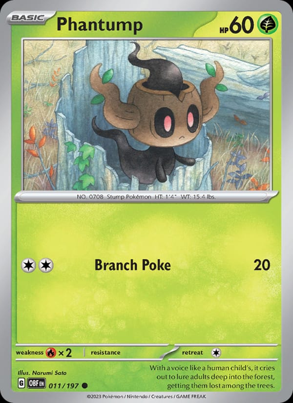 Phantump 011/197 Obsidian Flames Pokémon card