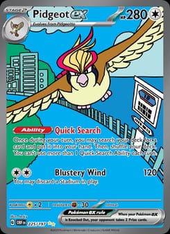 Pidgeot ex 225/197 Special Illustration Rare – Obsidian Flames Pokémon card