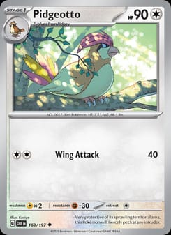 Pidgeotto 163/197 Uncommon – Obsidian Flames Pokémon card