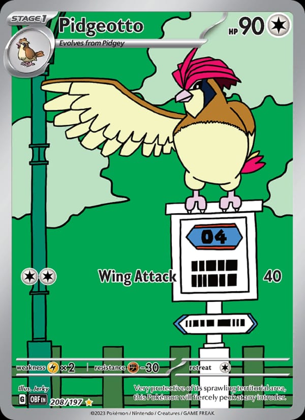 Pidgeotto 208/197 Obsidian Flames Pokémon card