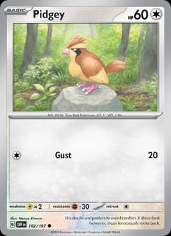 Pidgey 162/197 Common – Obsidian Flames Pokémon card