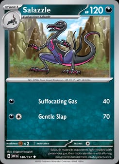 Salazzle 140/197 Uncommon – Obsidian Flames Pokémon card