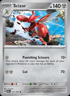 Scizor 141/197 Rare – Obsidian Flames Pokémon card