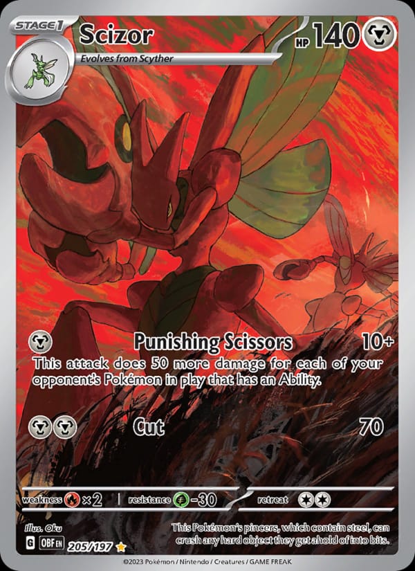Scizor 205/197 Obsidian Flames Pokémon card
