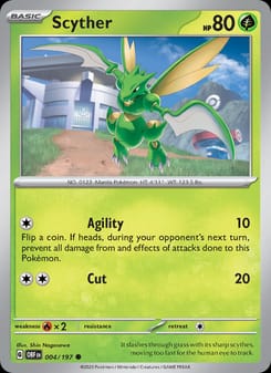 Scyther 004/197 Common – Obsidian Flames Pokémon card