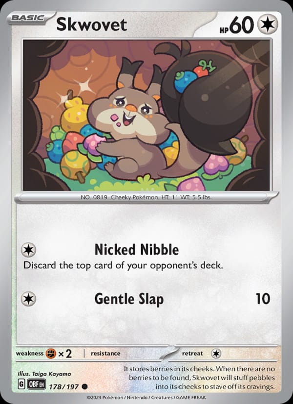 Skwovet 178/197 Obsidian Flames Pokémon card