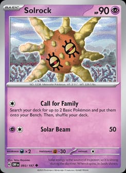 Solrock 093/197 Uncommon – Obsidian Flames Pokémon card