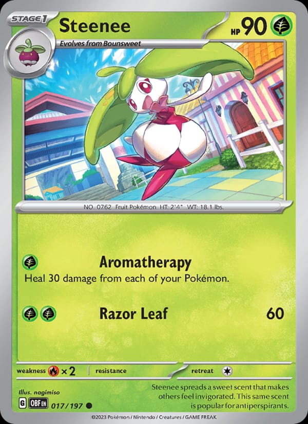 Steenee 017/197 Obsidian Flames Pokémon card