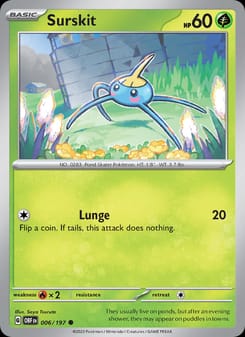 Surskit 006/197 Common – Obsidian Flames Pokémon card
