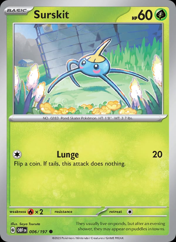 Surskit 006/197 Obsidian Flames Pokémon card