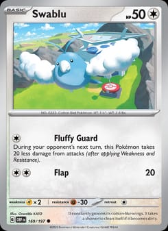 Swablu 169/197 Common – Obsidian Flames Pokémon card