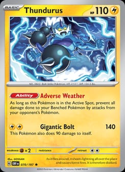 Thundurus 070/197 Rare – Obsidian Flames Pokémon card