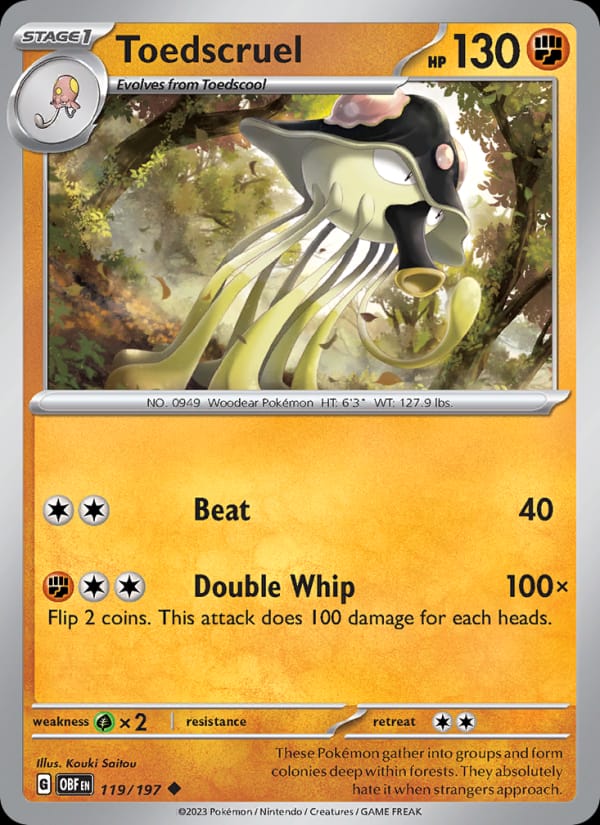Toedscruel 119/197 Obsidian Flames Pokémon card