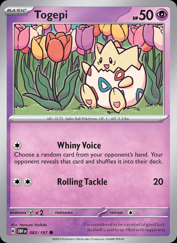 Togepi 083/197 Obsidian Flames Pokémon card