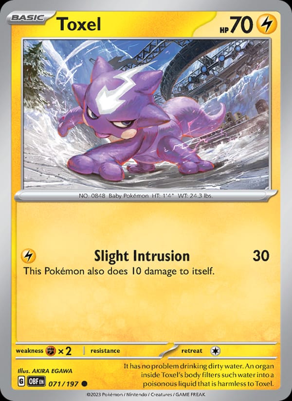 Toxel 071/197 Obsidian Flames Pokémon card