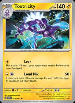 Toxtricity 072/197 Rare – Obsidian Flames Pokémon card