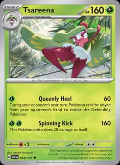 Tsareena 018/197 Uncommon – Obsidian Flames Pokémon card