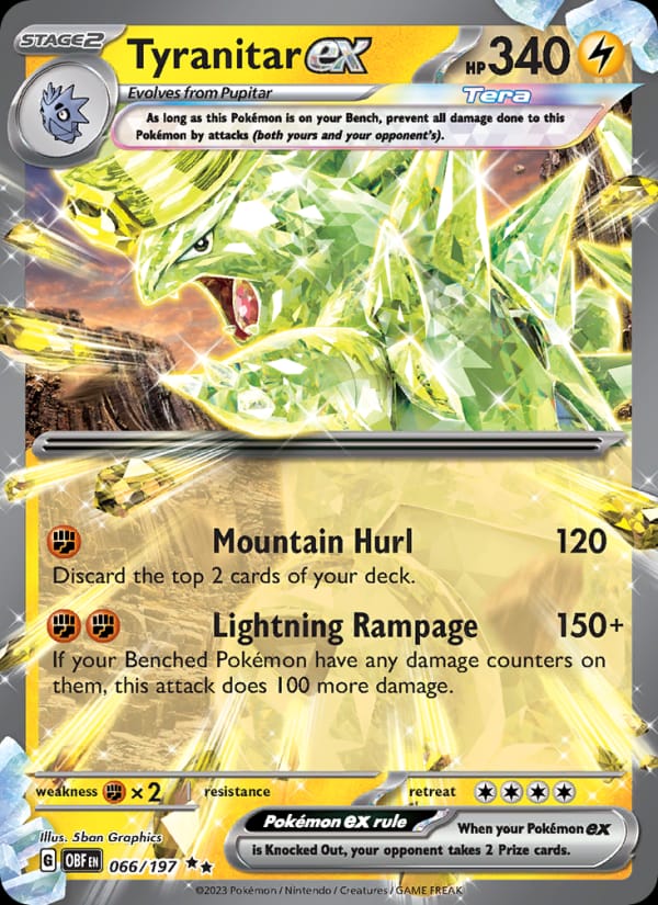 Tyranitar ex 066/197 Obsidian Flames Pokémon card