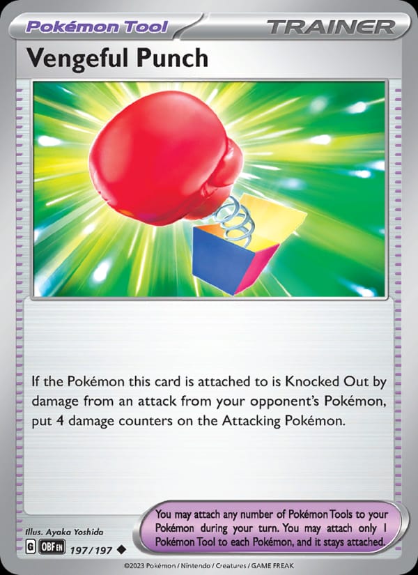 Vengeful Punch 197/197 Obsidian Flames Pokémon card