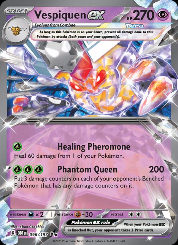 Vespiquen ex 096/197 Obsidian Flames Pokémon card