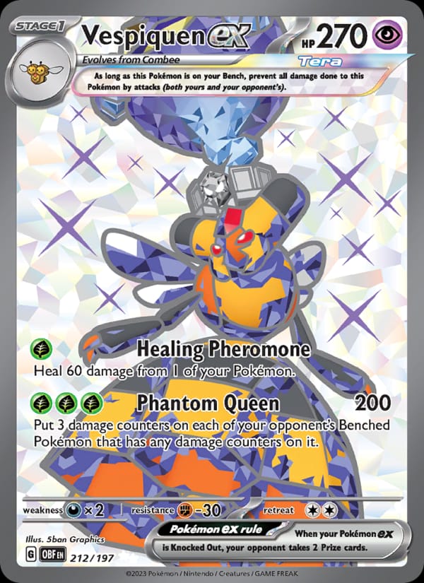 Vespiquen ex 212/197 Obsidian Flames Pokémon card