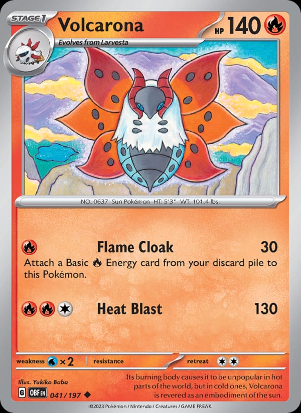 Volcarona 041/197 Obsidian Flames Pokémon card
