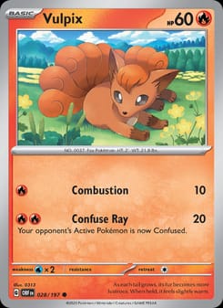 Vulpix 028/197 Common – Obsidian Flames Pokémon card