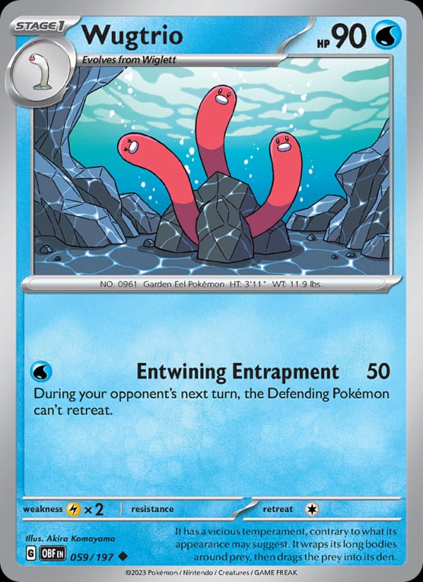 Wugtrio 059/197 Obsidian Flames Pokémon card