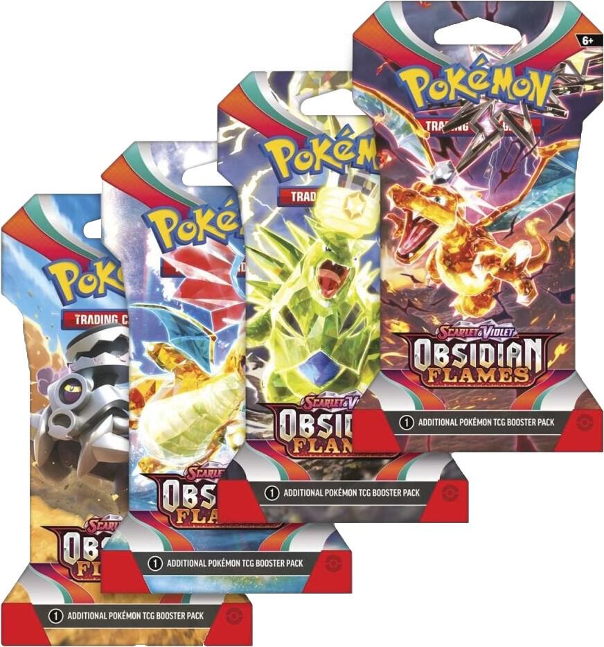 Obsidian Flames Sleeved Booster Pack Art Bundle [Set of 4]