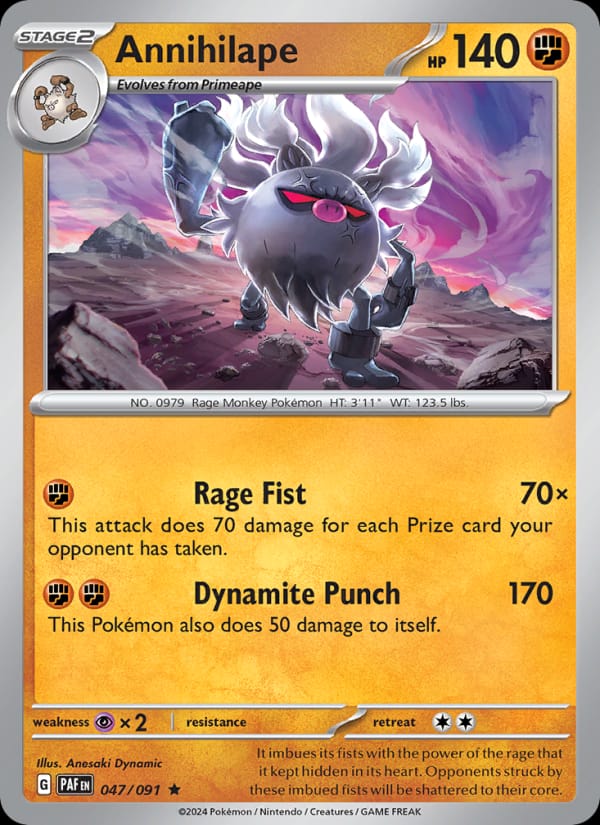 Annihilape 047/091 Paldean Fates Pokémon card