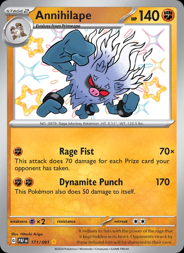 Annihilape 171/091 Paldean Fates Pokémon card