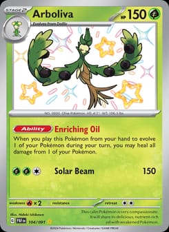 Arboliva 104/091 Shiny Rare – Paldean Fates Pokémon card