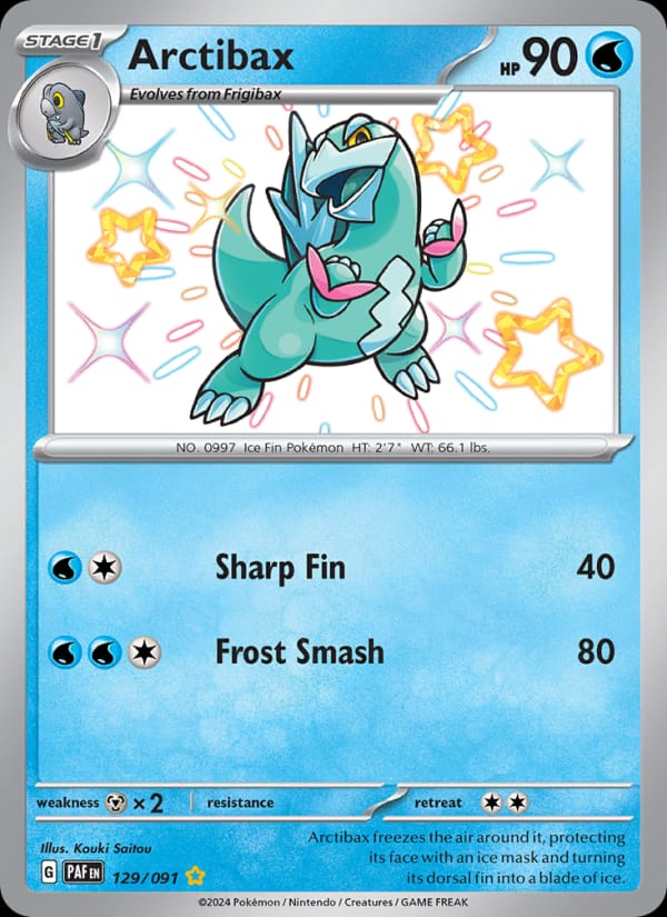 Arctibax 129/091 Paldean Fates Pokémon card
