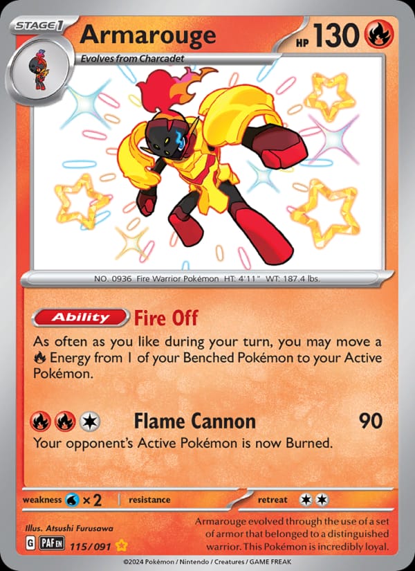 Armarouge 115/091 Paldean Fates Pokémon card