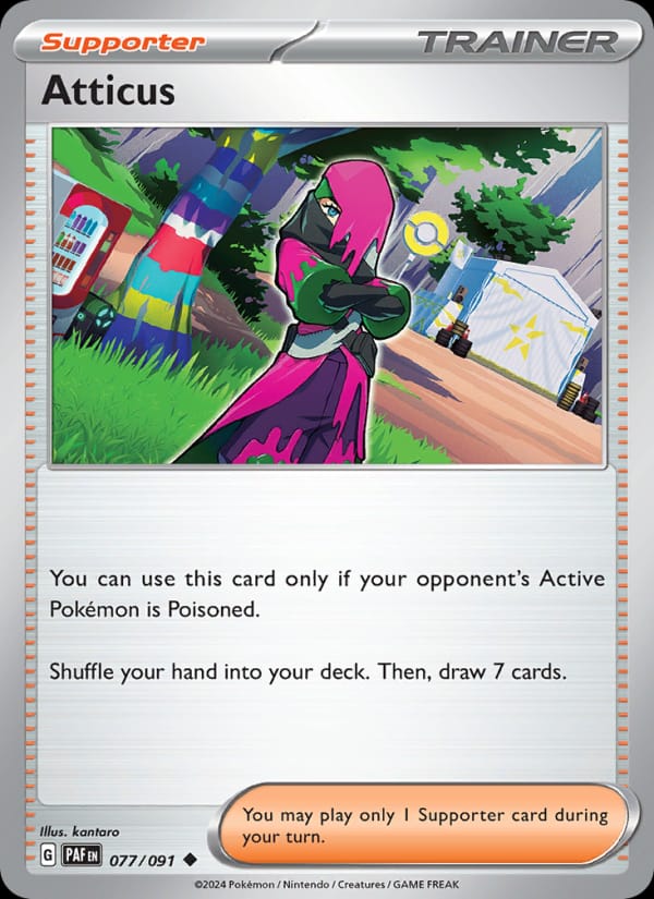 Atticus 077/091 Paldean Fates Pokémon card