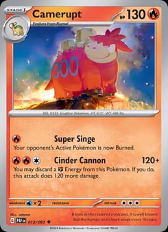 Camerupt 012/091 Uncommon – Paldean Fates Pokémon card