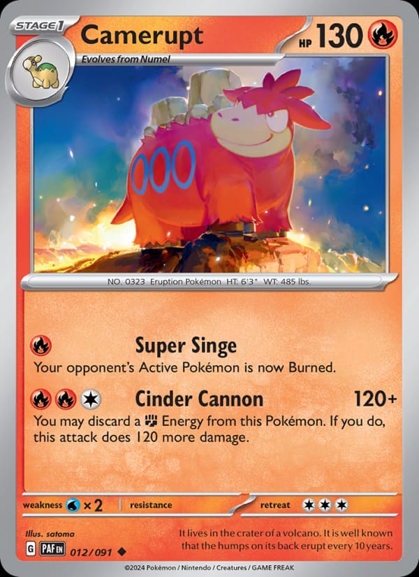 Camerupt 012/091 Paldean Fates Pokémon card