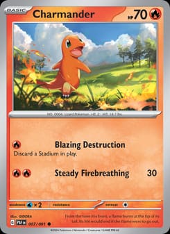 Charmander 007/091 Common – Paldean Fates Pokémon card