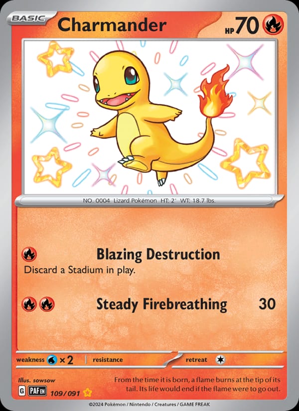 Charmander 109/091 Paldean Fates Pokémon card