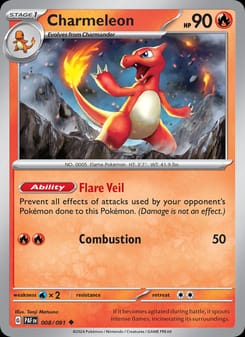 Charmeleon 008/091 Uncommon – Paldean Fates Pokémon card