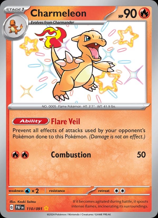 Charmeleon 110/091 Paldean Fates Pokémon card