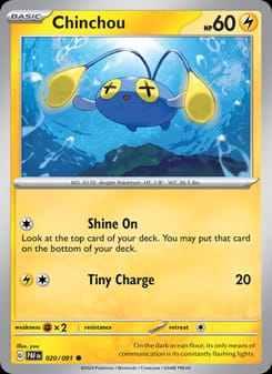 Chinchou 020/091 Common – Paldean Fates Pokémon card