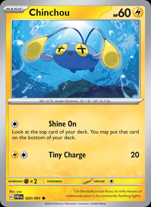 Chinchou 020/091 Paldean Fates Pokémon card