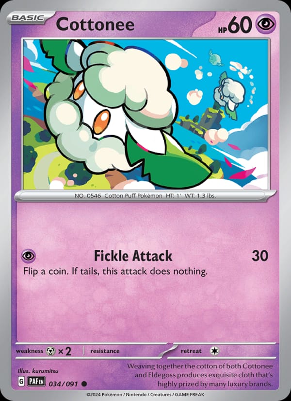 Cottonee 034/091 Paldean Fates Pokémon card