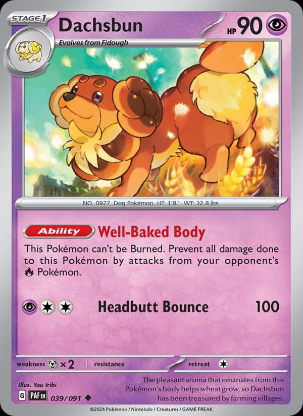 Dachsbun 039/091 Paldean Fates Pokémon card