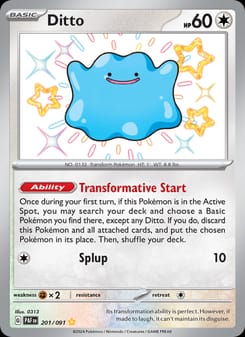Ditto 201/091 Shiny Rare – Paldean Fates Pokémon card