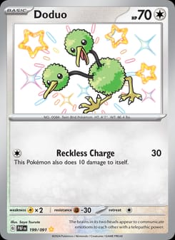 Doduo 199/091 Shiny Rare – Paldean Fates Pokémon card