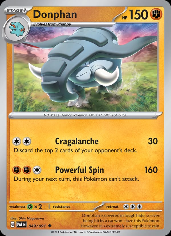 Donphan 049/091 Paldean Fates Pokémon card