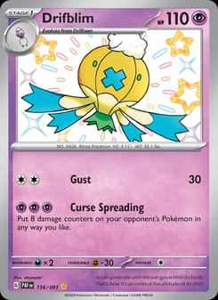 Drifblim 156/091 Shiny Rare – Paldean Fates Pokémon card
